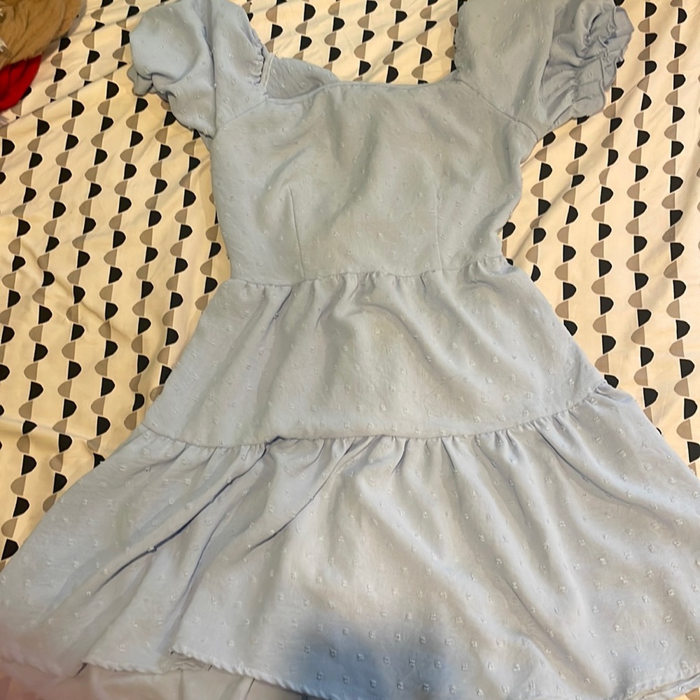 Blue Shein tie dress worn twice